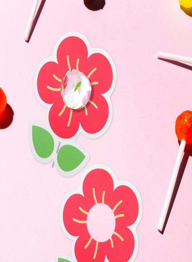 PRETYZOOM Little Candy Flower Lollipop Card Holders 50 Pcs Paper Candy Decorations 3.3X2.7 Inch for Kids Valentines Day Classroom Party Favors - Image 4